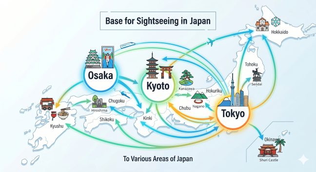 MIMARU, located in Tokyo, Osaka, and Kyoto, is convenient for day trips within Japan.