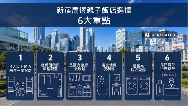 在新宿選擇適合家庭入住飯店的重點。MIMARU寬敞的客房讓親子住宿也能舒適自在