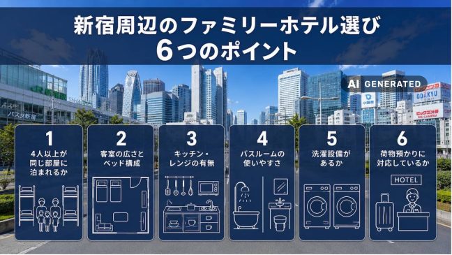 新宿エリアで家族向けホテルを選ぶポイント。MIMARUの広い客室で子連れ滞在も快適