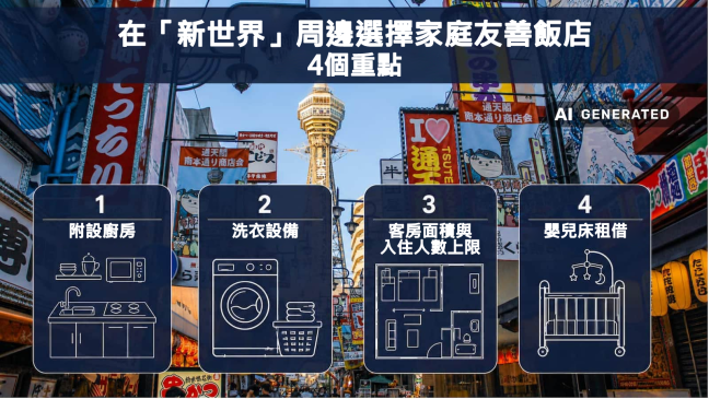 在新世界、通天閣周邊選擇家庭友善飯店的4個重點