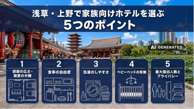 浅草・上野で子ども連れ家族向けホテルを選ぶ5つのポイント