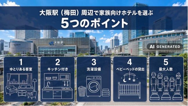 大阪駅・梅田周辺で子ども連れ家族向けホテルを選ぶ5つのポイント
