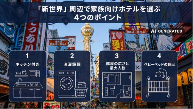 新世界・通天閣周辺で子ども連れ家族向けホテルを選ぶ4つのポイント