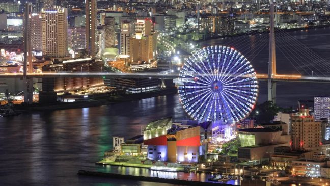 大阪ベイエリアの景観。USJや海遊館を旅行の中心にする子連れ家族向け宿泊エリア