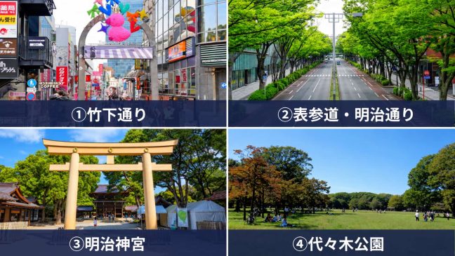 子どもと遊べる原宿のおすすめエリア。竹下通り・表参道・明治神宮・代々木公園の風景